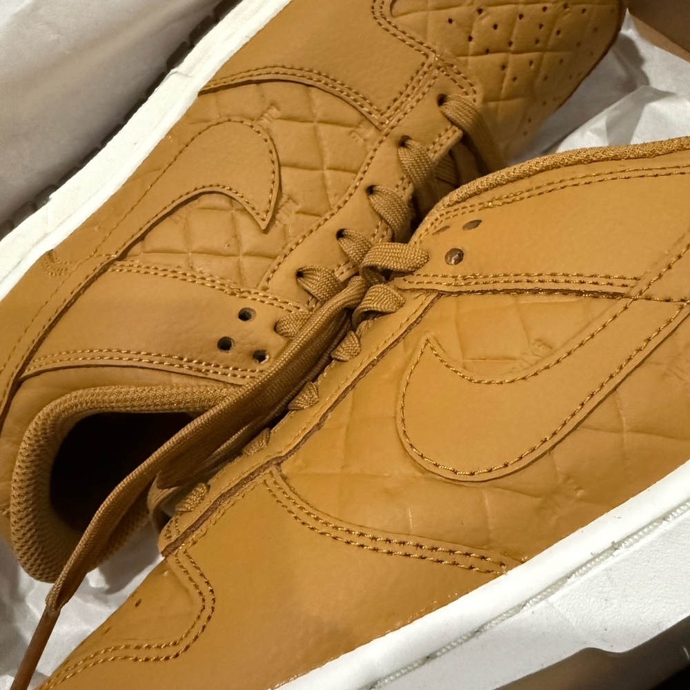 Nike Dunk Low in Wheat and Sail Black